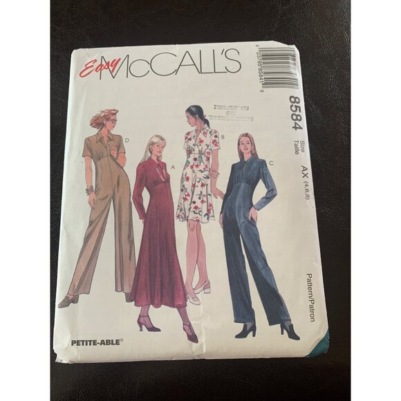 McCall's Other - McCall's Misses Dress Jumpsuit Sewing Pattern Sz 4 - 8 8584 - Uncut